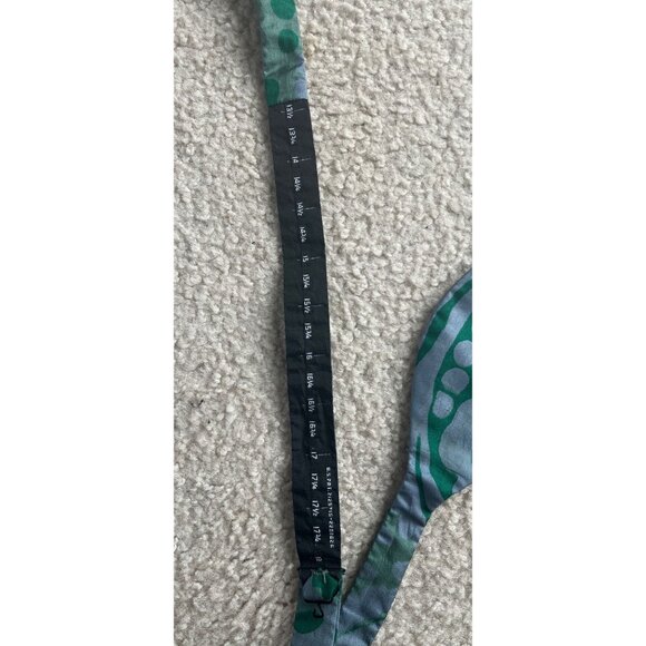 Vtg Hand Tie Dyed Greens Abstract Self Tie Formal Silk Bowtie Lining Numbered - Picture 5 of 10